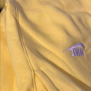 Nike Pastel Yellow Sweatshirt with Lavender Logo